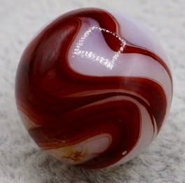 Amazing Vintage Red Oxblood Flame Swirl Marble (1 of 6)