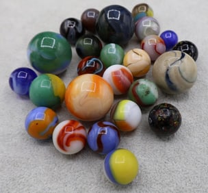 A Grouping of Various Vintage Marbles