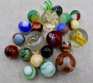 A Grouping of Various Vintage Marbles