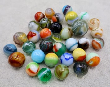 A Grouping of Various Vintage Marbles