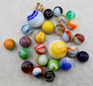 A Grouping of Various Vintage Marbles