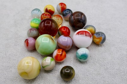 A Grouping of Various Vintage Marbles