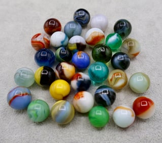 A Grouping of Various Vintage Marbles