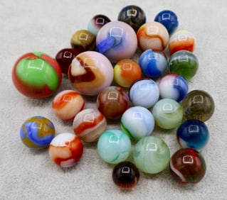 A Grouping of Various Vintage Marbles