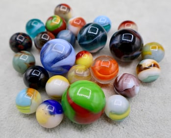 A Grouping of Various Vintage Marbles