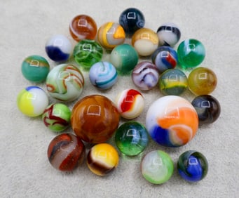 A Grouping of Various Vintage Marbles
