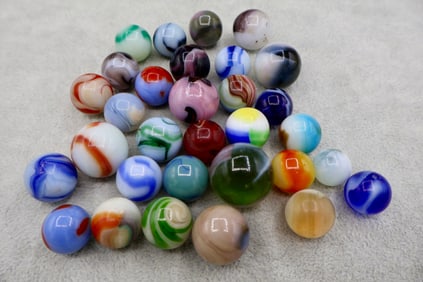 A Grouping of Various Vintage Marbles