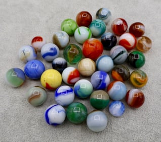 A Grouping of Various Vintage Marbles