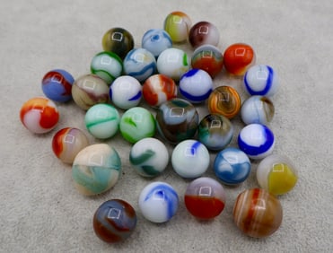 A Grouping of Various Vintage Marbles