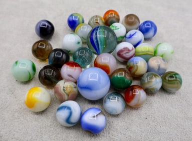 A Grouping of Various Vintage Marbles