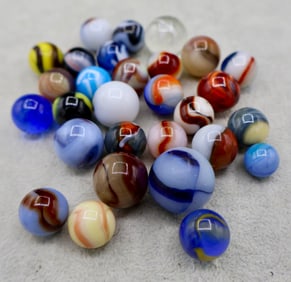 A Grouping of Various Vintage Marbles