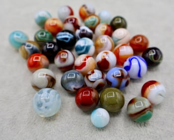 A Grouping of Various Vintage Marbles