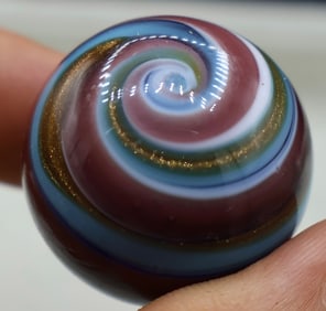 A Stunning Contemporary Gold Lutz Swirl Marble