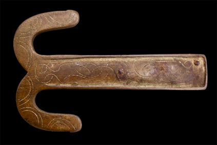 19th C Antique Tibetan Buddhist Bronze Milk Hook Amulet