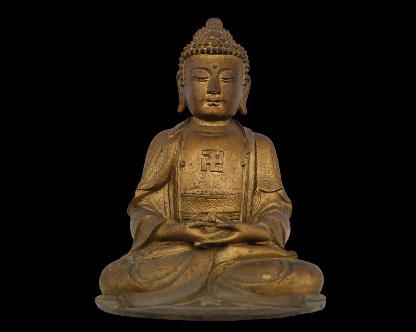 A 19th Century Chinese Tibetan Seated Gilt Bronze Buddha