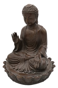 A Tibetan Copper Alloy Shakyamuni Buddha Figure