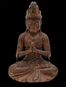 An early Japanese Dainichi Wood Carved Buddha