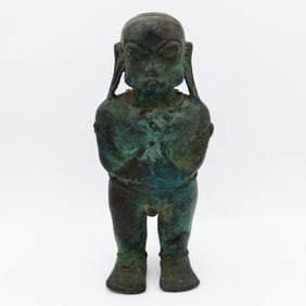 A Khmer Style Bronze Deity Figure Sculpture