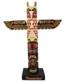A Vintage Northwest Coast Wooden Totem Pole