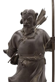 A bronze figure of Amewakahiko By Oshima Joun (1858-1940), Taisho Period