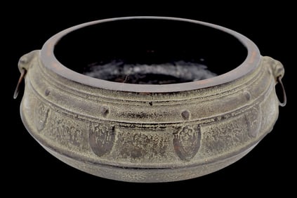 A Chinese or Japanese Cast Iron Tripod Censer