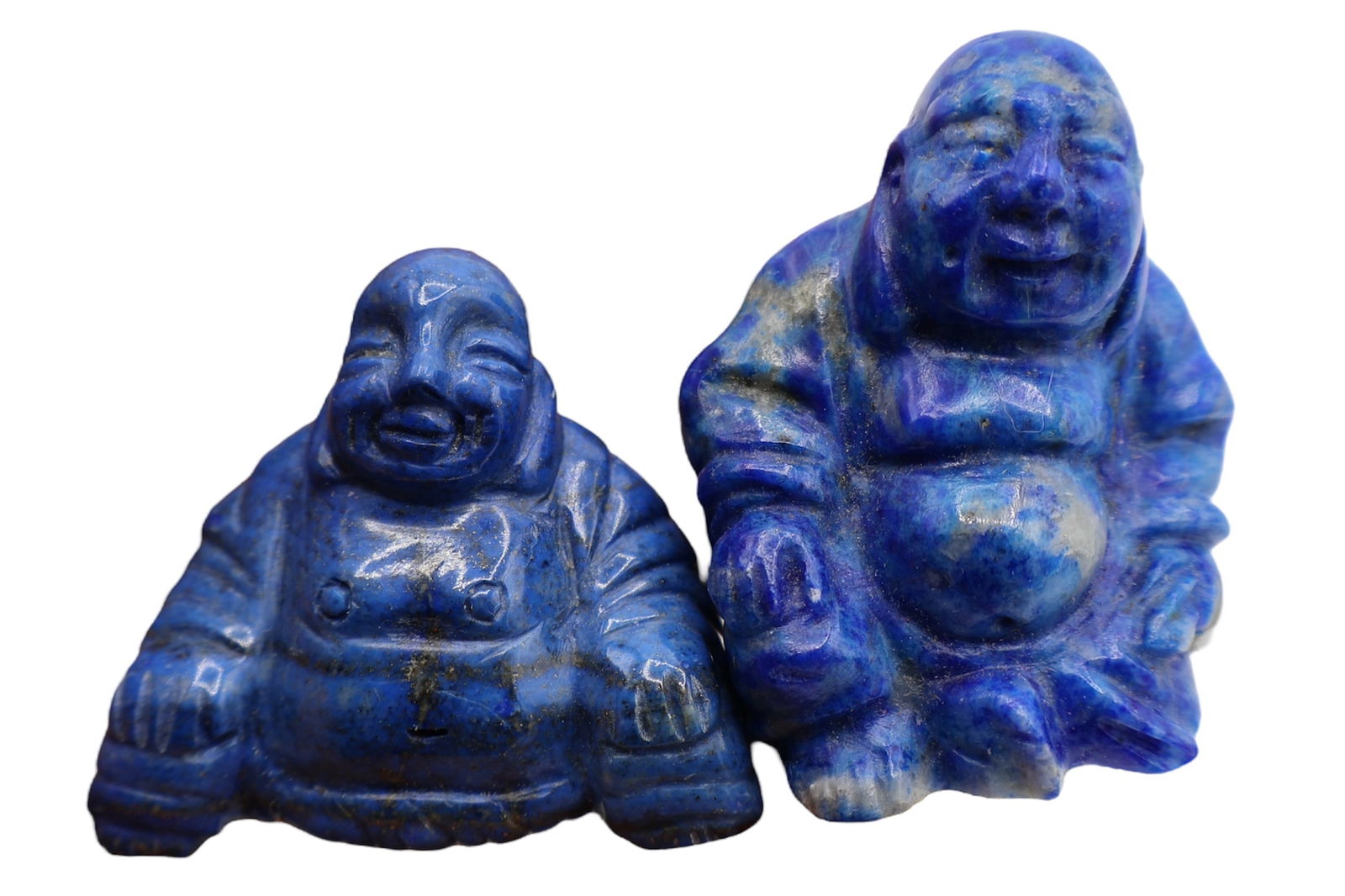 A Pair of Chinese Carved Lapis Luzuli Buddha Figures (1 of 7)