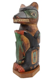 An early Black Diamond Wooden Totem Pole by Moore