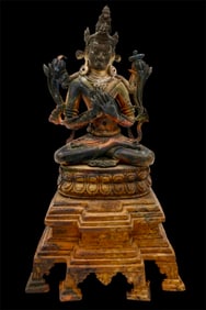 A Bronze Chinese Sino-Tibetan Diety Figure