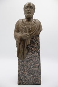 ANNA D. CHRISTOFORIDIS Hippocrates Bronze Bust Sculpture