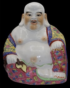 An Extra Large Famille Jaune Porcelain Buddha