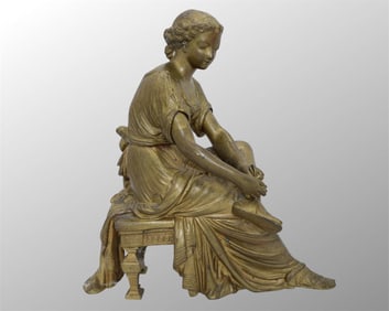 19th Century French Duchoiselle Bronze Woman Statue