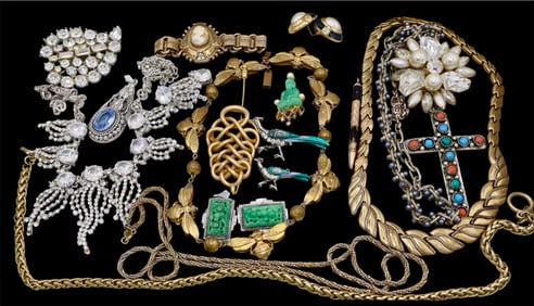 A Group of Vintage Estate Costume Jewelry