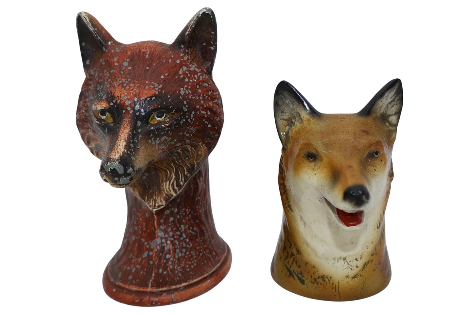 A Pair of Metal Fox Bottle Openers: Both are maker marked to the bottom. The modeling is very detailed.