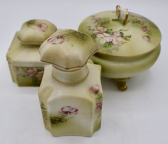 A Hand Painted Nippon Porcelain Dresser Set
