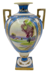 A Vintage Hand Painted Nippon Landscape Vase