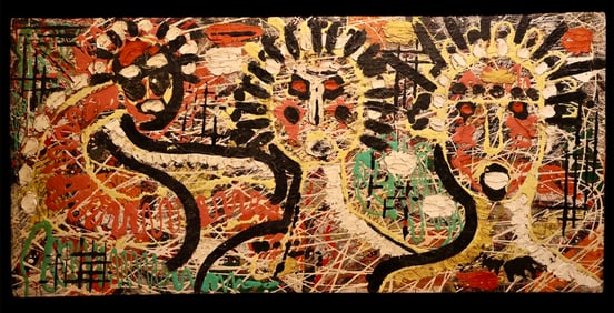 A Vintage American Outsider Art Portrait Painting