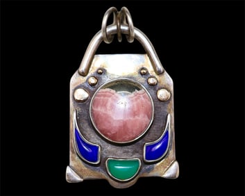 A 14k Gold and Gemstone Pendant by David Wallace
