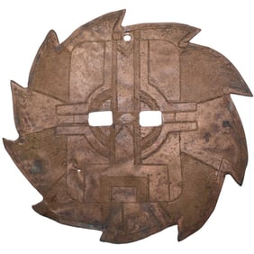An Ancient Calusa Copper Sun Disk Tablet