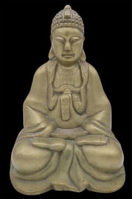 Antique Hand Chased Brass Buddha Figure