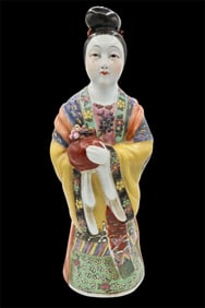 A Famille Rose Enamel Royal Porcelain Figure