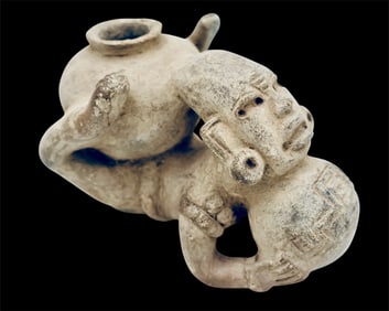 A Pre Columbian Mayan Ball Player Figure