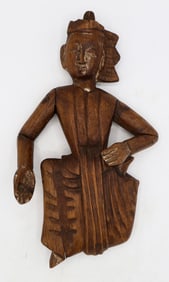 An Old Wooden Carving of a Goddess