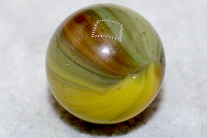 Early 1930’s Super Fancy Yellow Pastel Multicolor MASTER MARBLE