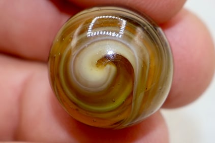 Textbook Example MFC Amber Slag Shooter Marble