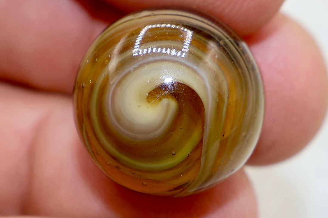 Textbook Example MFC Amber Slag Shooter Marble (1 of 8)