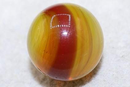 HTF Very Nice Red & Yellow MASTER MARBLE Co. Meteor