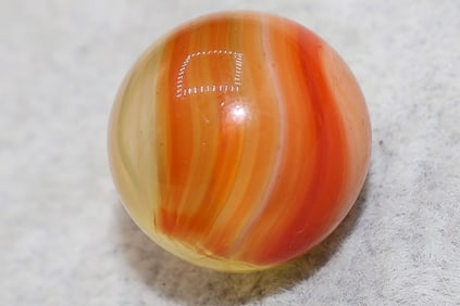HTF Very Nice FANCY Orange MASTER MARBLE Co. Sunburst
