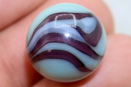 Baby Blue ALLEY AGATE Co. Purple Flame Swirl Marble