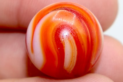 Early ALLEY AGATE Company Red Hot Swirl Marble