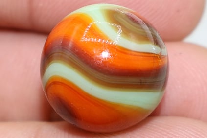 An Early AKRO AGATE Tri Color Corkscrew Marble